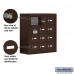 Salsbury Cell Phone Storage Locker - with Front Access Panel - 4 Door High Unit (8 Inch Deep Compartments) - 12 A Doors (11 usable) - Bronze - Surface Mounted - Master Keyed Locks